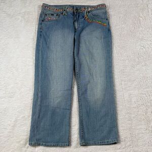 Vintage Y2K Luxurie Beaded Women’s Cropped Capri Denim Jeans